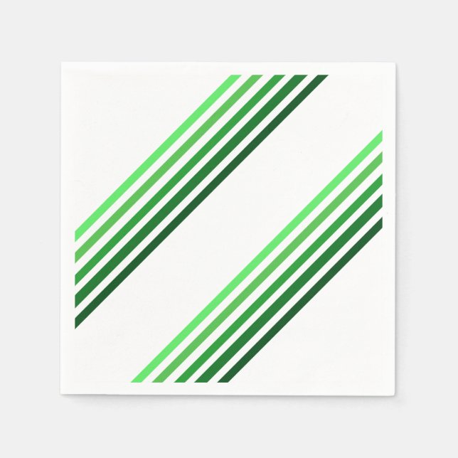 Paper Napkin - Green Diagonal Stripes (Front)