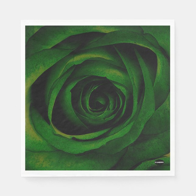 Paper Napkin HAMbWG Rose Green (Front)