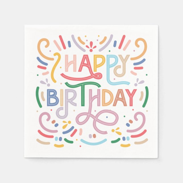 PAPER NAPKIN : HAPPY BIRTHDAY (Front)