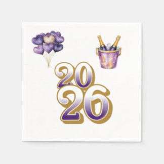 Paper Napkin-Happy New Year 2026 Tableware Set Napkin