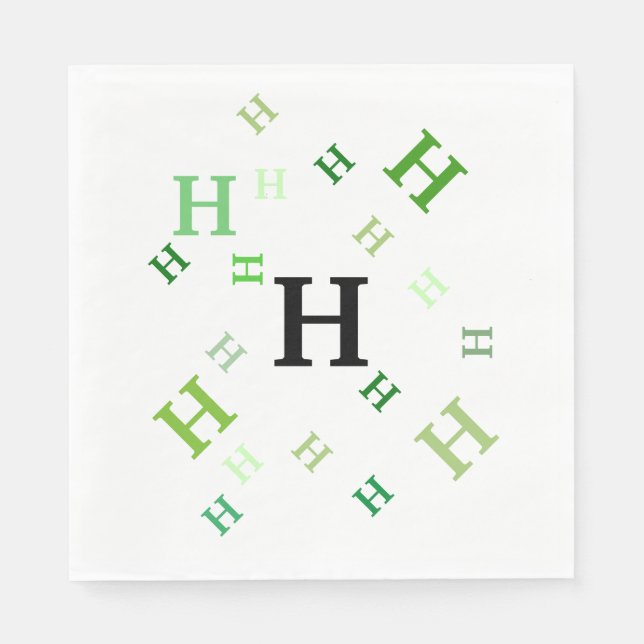 Paper Napkin - Jumbled Green Letters (Front)