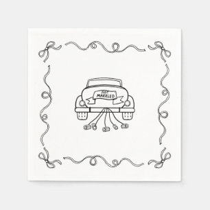 Paper Napkin - Just Married - Getaway Car
