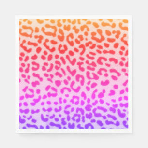 Paper Napkin Neon Leopard Print