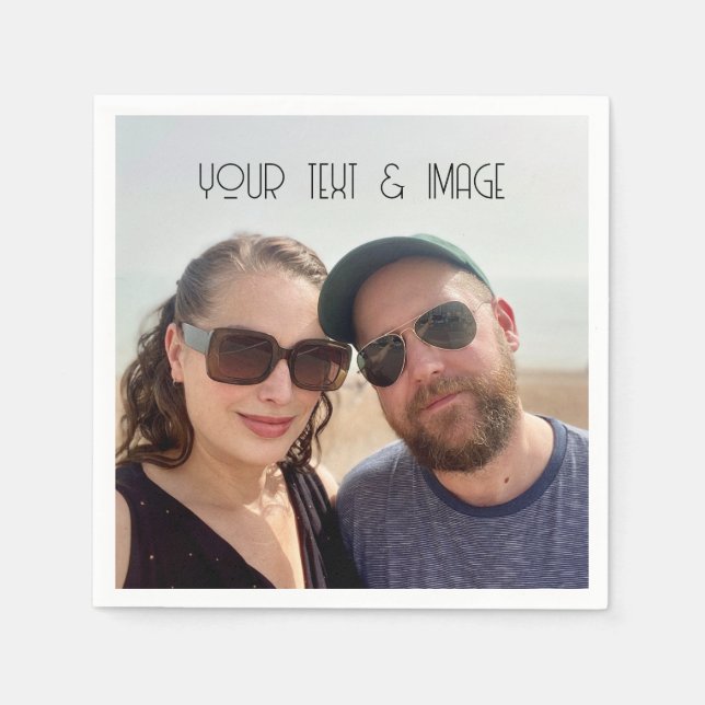 Paper Napkin party Custom Photo create your own (Front)