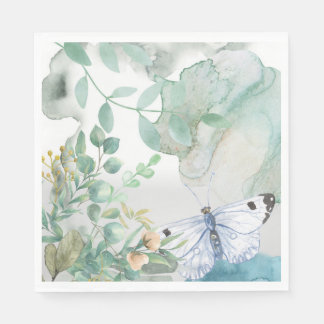 Paper Napkin Pastels Floral Butterfly