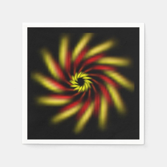 Paper Napkin - Pinwheel on Black (Front)