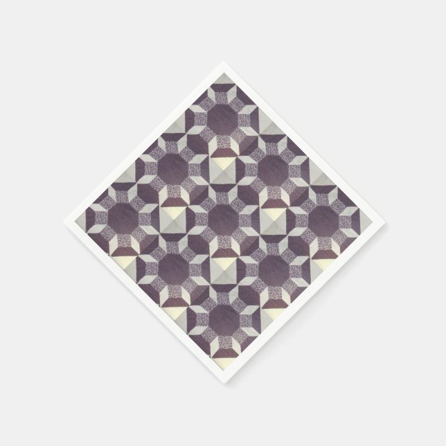 Paper Napkin - Purple Quilt Pattern (Corner)
