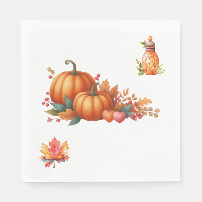  Paper Napkin Rustic Autumn Baby Shower Napkins (Front)