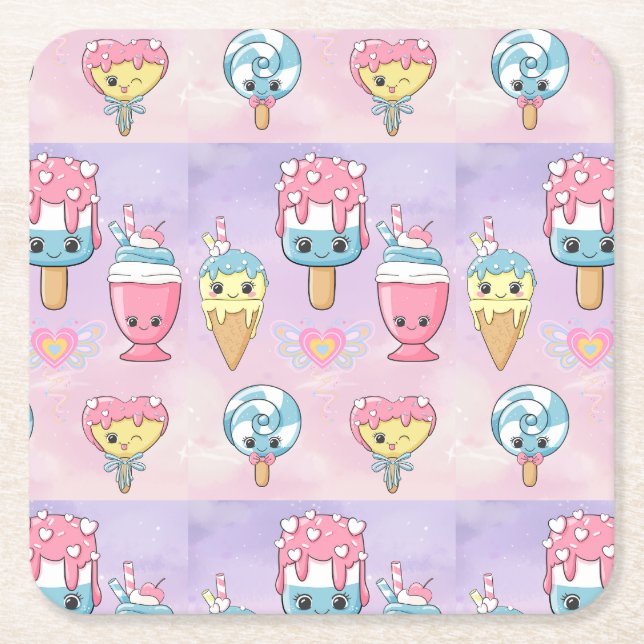 Paper Napkin Square Paper Coaster (Front)