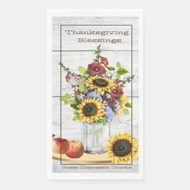 Paper Napkin Towel Set Qty 50 Thanksgiving   (Front)