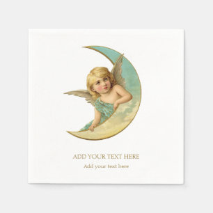 PAPER NAPKIN : VICTORIAN  ANGEL AND MOON 