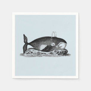 PAPER NAPKIN : VINTAGE WHALE BY GEORGE SHAW