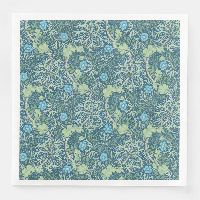 PAPER NAPKIN : WILLIAM MORRIS : SEAWEED DESIGN (Front)