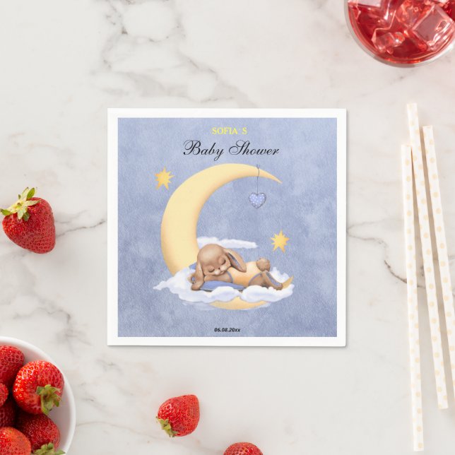 Paper napkin with a cute bunny. (Insitu)