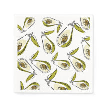 Paper napkin with avocado.