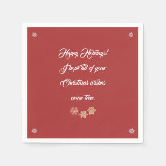 Paper Napkin With Chtistmas Message