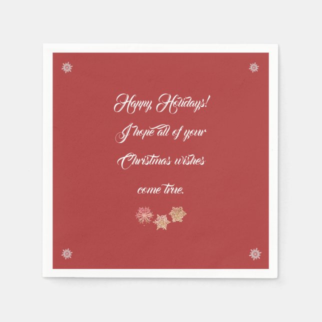 Paper Napkin With Chtistmas Message (Front)