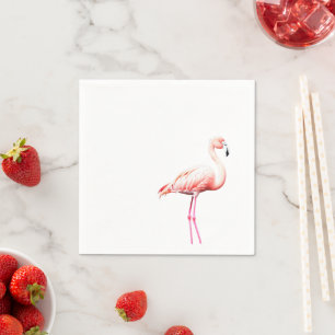 Paper Napkin with Pink Flamingo