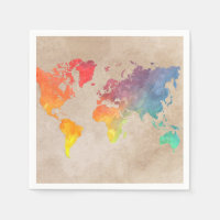 Paper Napkin  world map #map