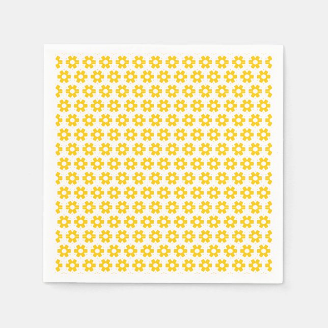 Paper Napkin - Yellow Florets (Front)