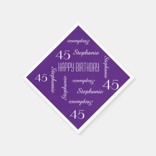 Paper Napkins, 45th Birthday Party Repeating Names Napkin