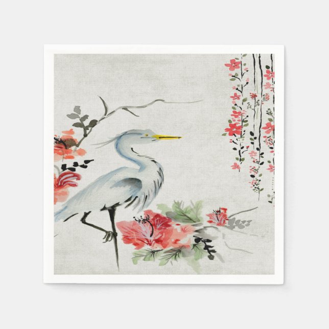 paper napkins Asian crane flower (Front)