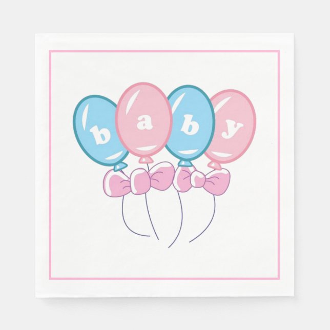 Paper Napkins-Baby Balloons Napkin (Front)