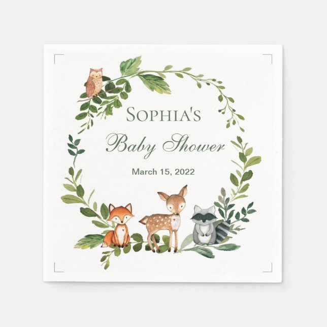 Paper Napkins Baby Shower with Dapple Diaper (Front)