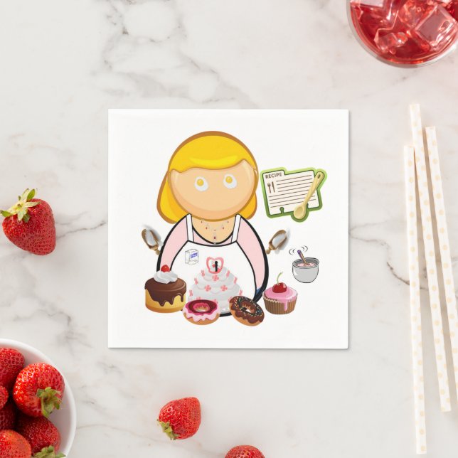 Paper Napkins, Bakery Bake Cakes Eggs Napkin (Insitu)