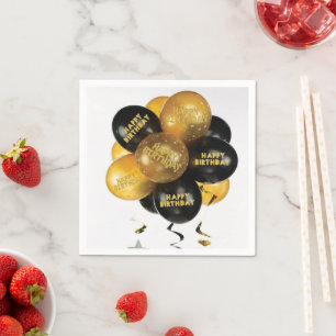 Paper Napkins, Balloons Happy Birthday Napkin