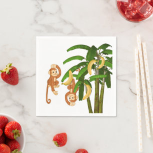 Paper Napkins, Banana Tree Monkeys Napkin