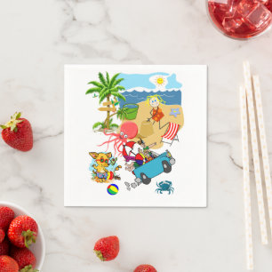 Paper Napkins, Beach Fun Octopus Napkin