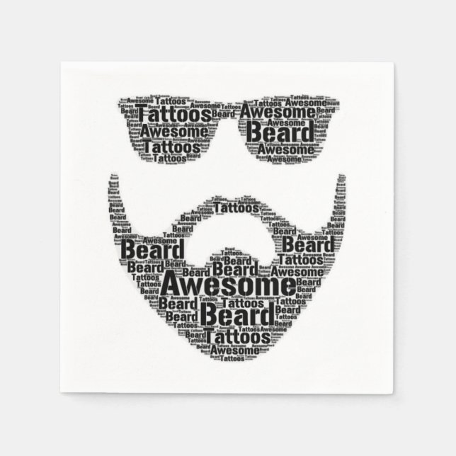 Paper Napkins Bearded Inked Awesome (Front)