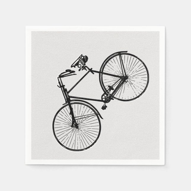 paper napkins  bike bicycle white black (Front)