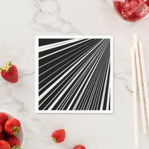 Paper Napkins, Black and White Stripe Napkin