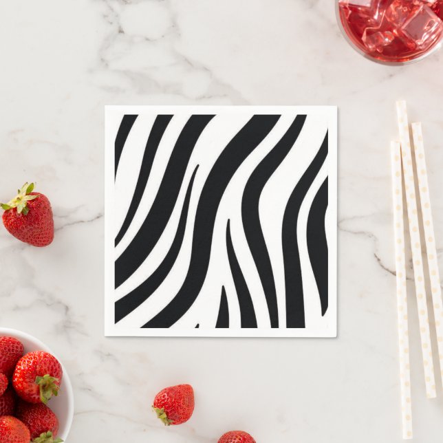 Paper Napkins, Black Leopard Napkins (Insitu)