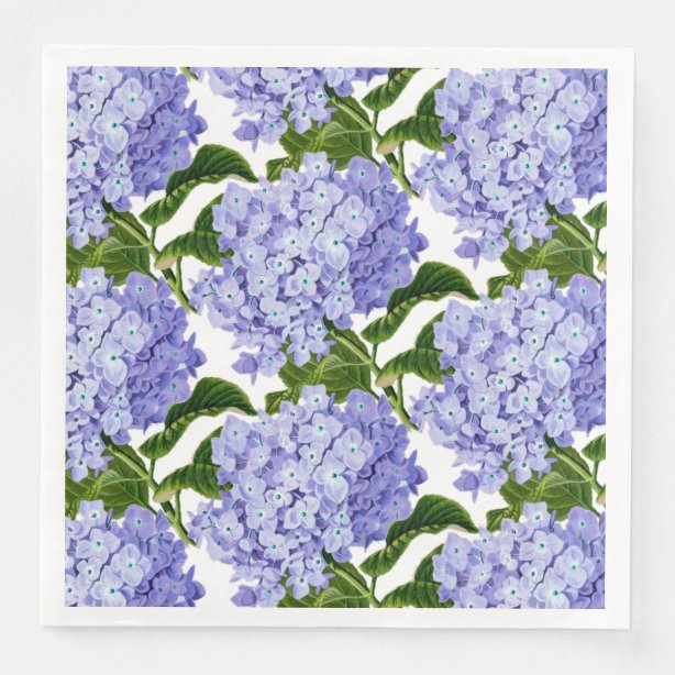 Blue Hydrangeas Napkins Zazzle.co.uk
