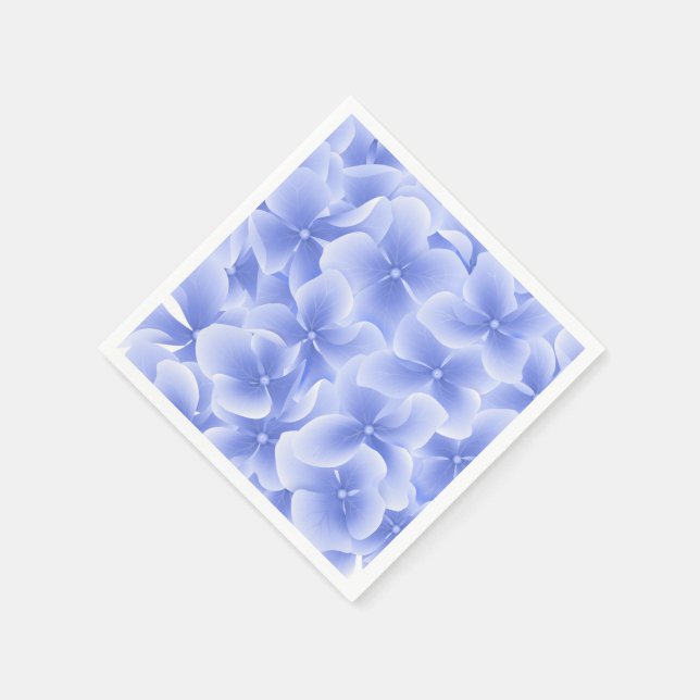 Paper Napkins-Blue Hydrangeas Napkin (Corner)