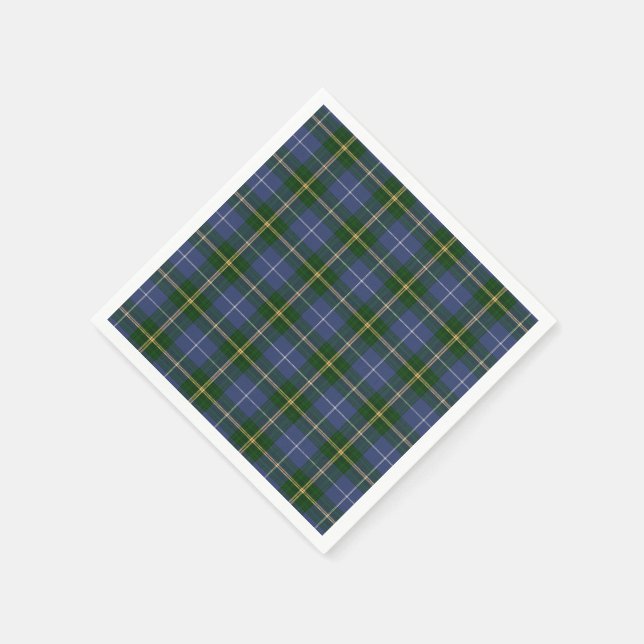 paper napkins  blue Nova Scotia Tartan plaid (Corner)