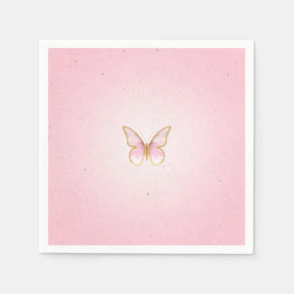 Paper napkins Butterfly Gold Rose