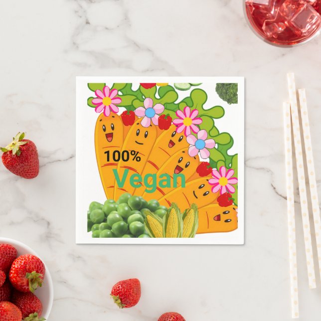 Paper Napkins, Carrots Peas 100% Vegan Napkin (Insitu)