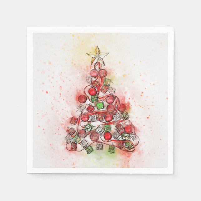 Paper Napkins.  Christmas. Napkin (Front)