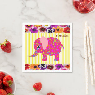 Paper Napkins, Colourful Elephant Napkin