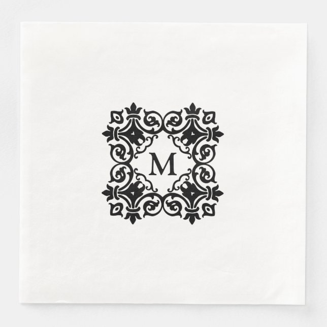 Paper Napkins-Custom Letter Napkin (Front)