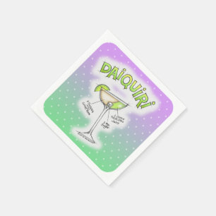 PAPER NAPKINS - DAIQUIRI RECIPE COCKTAIL ART