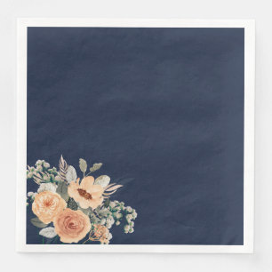 Paper napkins, Elegant floral blue Napkin