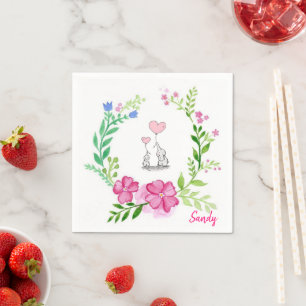 Paper Napkins, Elephant Floral Napkin