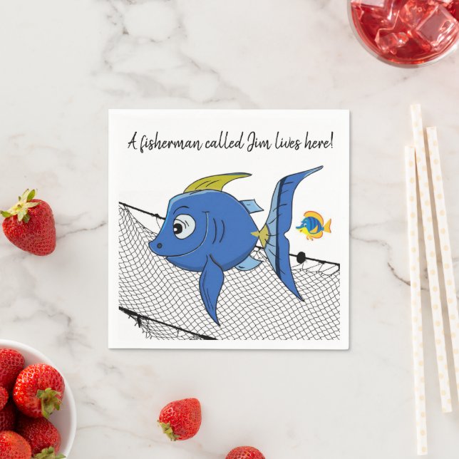 Paper Napkins, Fisherman Fishing Napkins (Insitu)