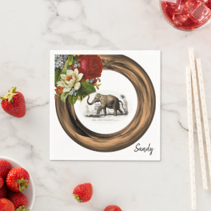 Paper Napkins, Floral Elephant Napkin