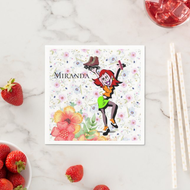 Paper Napkins, Floral Skating Napkin (Insitu)